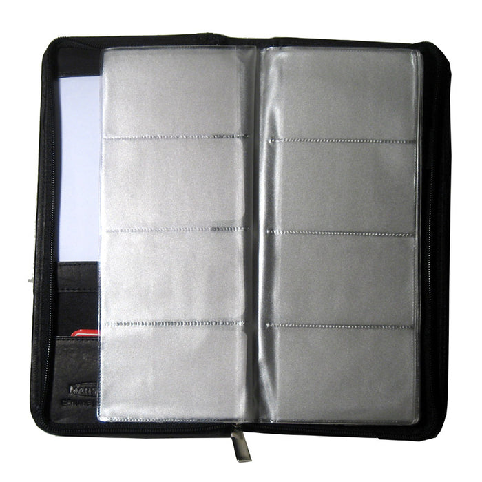 Business Card Holder Black Book Genuine Leather Hold 160 Holder Organizer Office