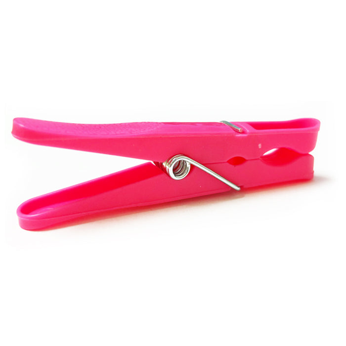 24 Clothes Pins Pegs Plastic Clothespins Laundry Spring Clips Bag Hangs Clothing