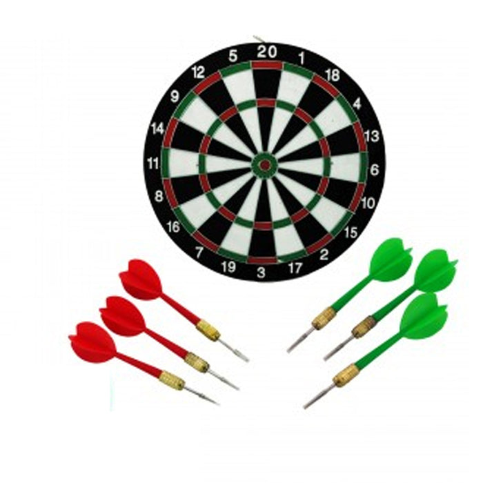 Wall Dart Board Double Sided W/ Darts Beginner Hobby Classic Target Game Set New