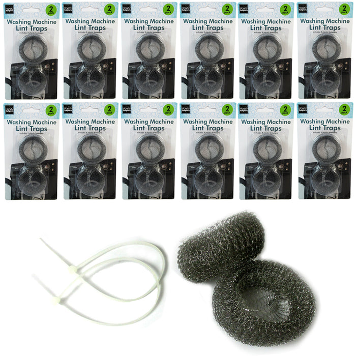 24 Lot Washing Machine Lint Traps Filter Screens Stainless Mesh Snare Drain Clog