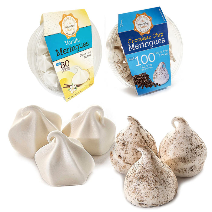 2 Pack Vanilla and Chocolate Chip Meringues Cookies Party Snack Variety Sweets