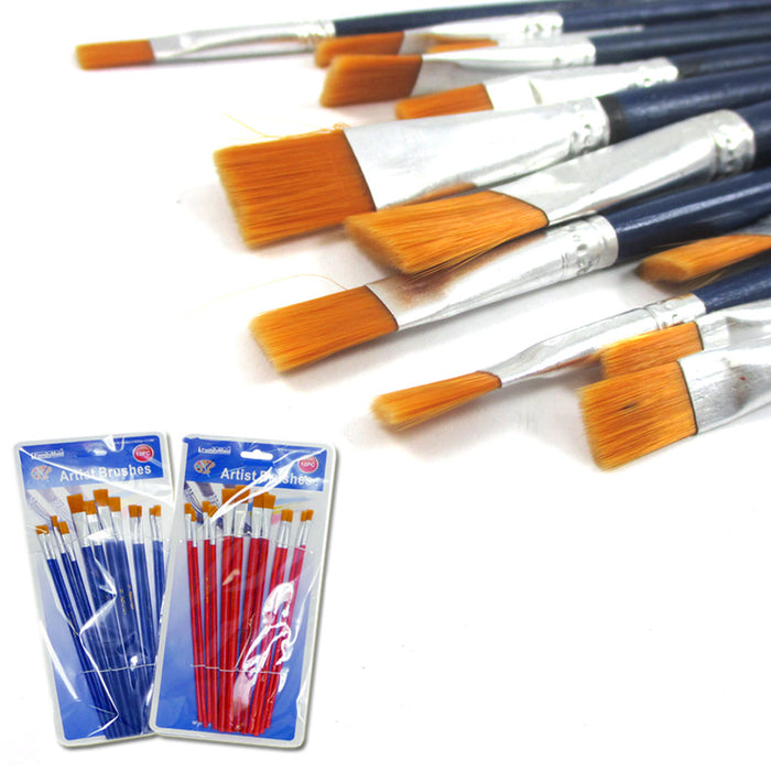 12-Piece Artist Paint Brush Set - Pointed Tips For Watercolor, Acrylic & Oil Painting