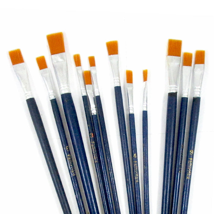 12 Pc Paint Brushes Set Nylon Brush Oil Watercolor Artist Acrylic Painting Art