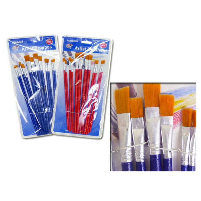 12 Pc Artist Paint Brush Set Watercolor Acrylic Painting Pointed Brushes Crafts