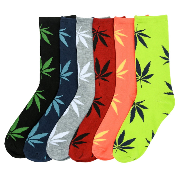 6 Pairs Womens Leaf Low Cut Ankle Socks Cotton Size 9-11 Marijuana Fashion Lot