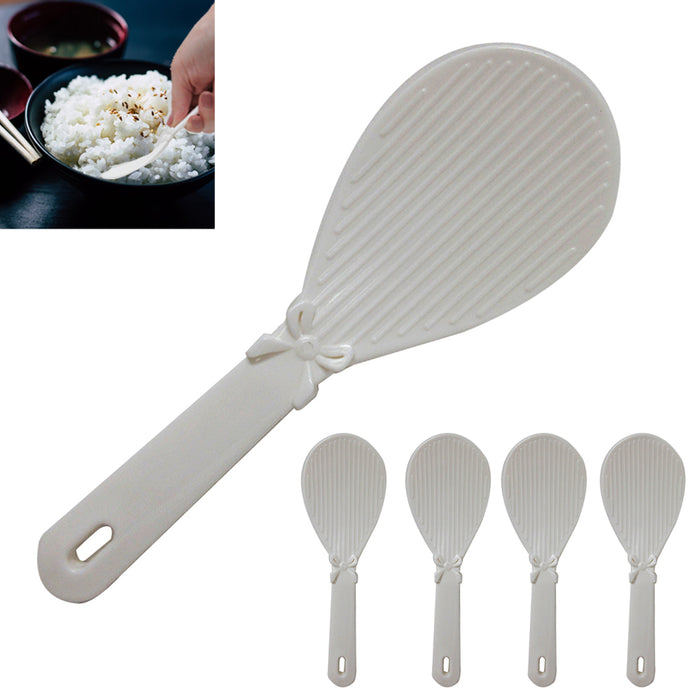 5 Pack Chinese Plastic Non-Stick Spoon Paddle White Plastic Sushi Rice Japanese