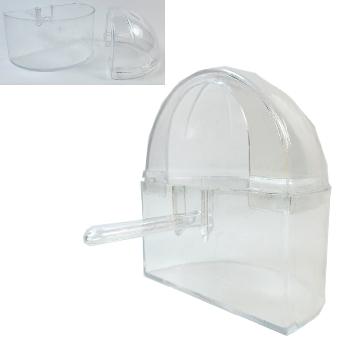 12 Pc Universal Bird Cage Seed Water Food Feeder Clear Heavy Duty Plastic Cups