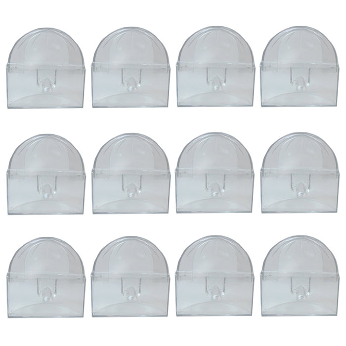 12 Pc Universal Bird Cage Seed Water Food Feeder Clear Heavy Duty Plastic Cups