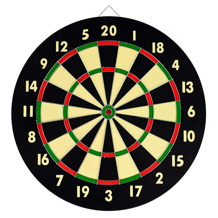 Wall Dart Board Double Sided W/ Darts Beginner Hobby Classic Target Game Set New