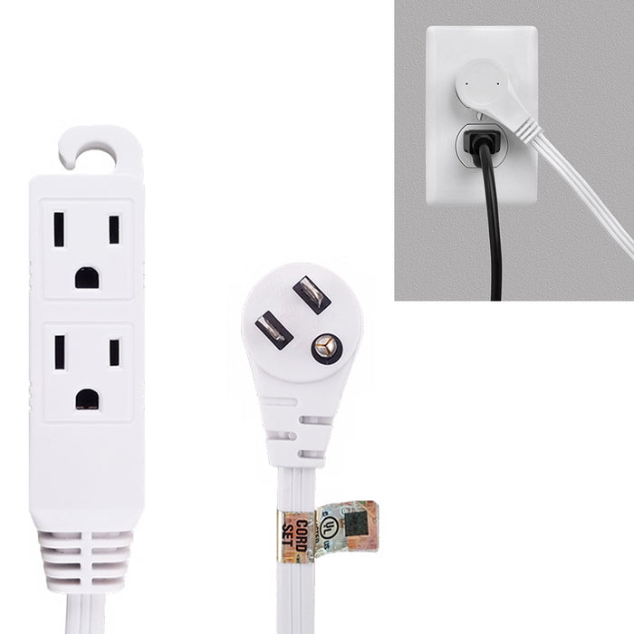 Extension Cord UL 12Ft Electric Cable Power 16 Gauge 3 Outlet Indoor Flat Plug