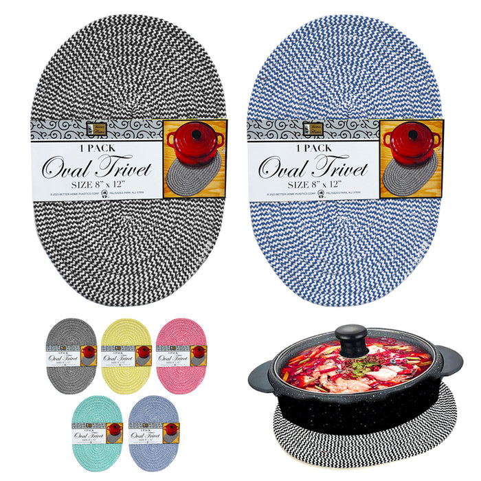2 Pack Oval Trivet Woven Hot Dishes Pan Mat Placemats 8"x12" Kitchen Countertops