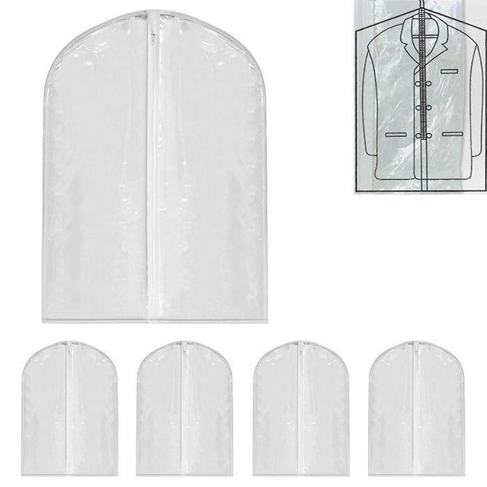 5 Lot 40" Garment Bag Suit Dress Storage Travel Clothes Coat Carrier Cover Clear