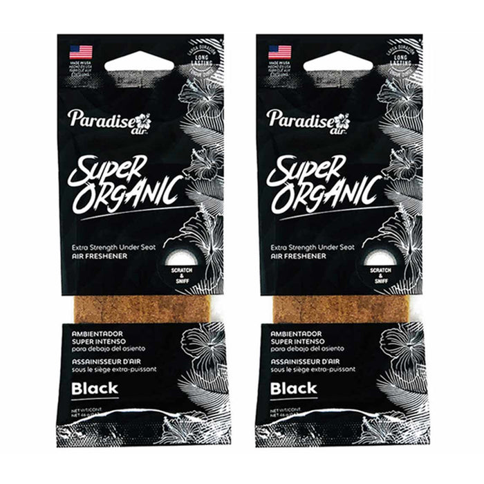 2 X Super Organic Black Scent Car Air Freshener Block Stone Under Seat Fragrance