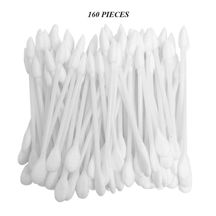160 Cotton Swab Double Head Swabs Pointed Q Tip Makeup Cosmetic Nail Applicator