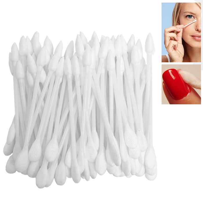 160 Cotton Swab Double Head Swabs Pointed Q Tip Makeup Cosmetic Nail Applicator