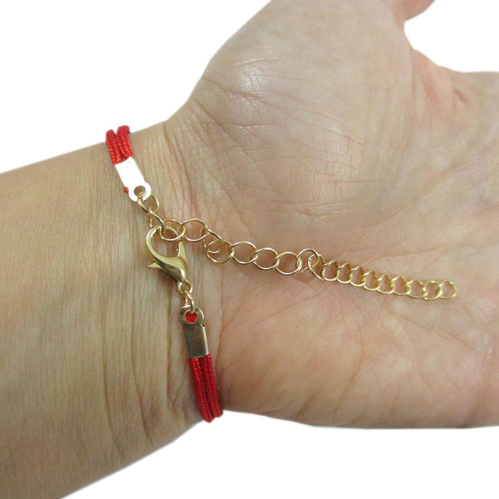 Hamsa Evil Eye Dainty Bracelet Kabbalah Gold Red String Lucky Amulet Adjustable