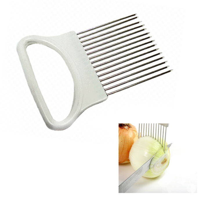 4 Pc Onion Holder Slicer Vegetable Tomato Cutter Stainless Steel Kitchen Gadget