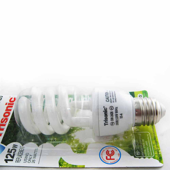 3 Pc Light Bulbs CFL Soft White 26W 125 Watt Fluorescent Energy Saving Lighting