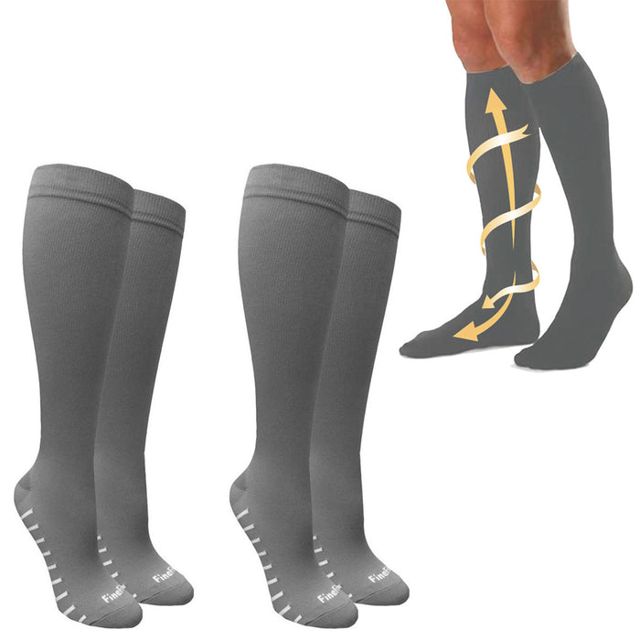 2 Pair Closed Toe 8-15 mmHg Compression Relief Swelling Socks Pain Grey Unisex S
