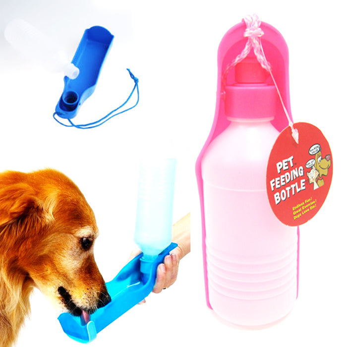 PETS DOG WATER BOTTLE BOWL PORTABLE DRINK DISH CAT BIRD TRAVEL FEEDING PUPPY NEW