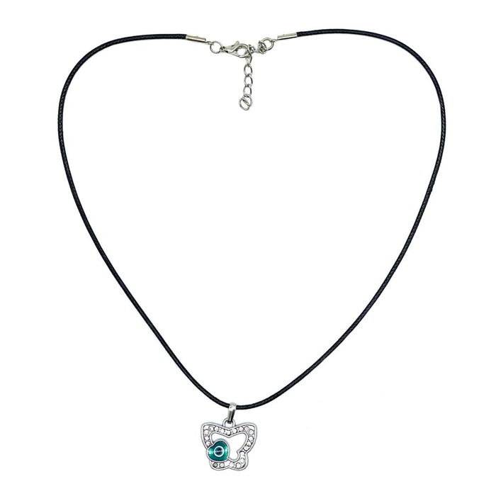 Evil Eye Heart Butterfly Necklace Silver Chocker Protection Cute Pendant Jewelry