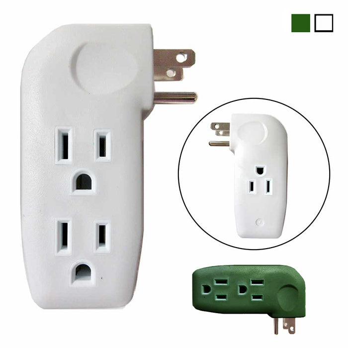 Triple 3 Outlet Grounded AC Wall Plug Power Tap Splitter 3-Way Electric Adapter