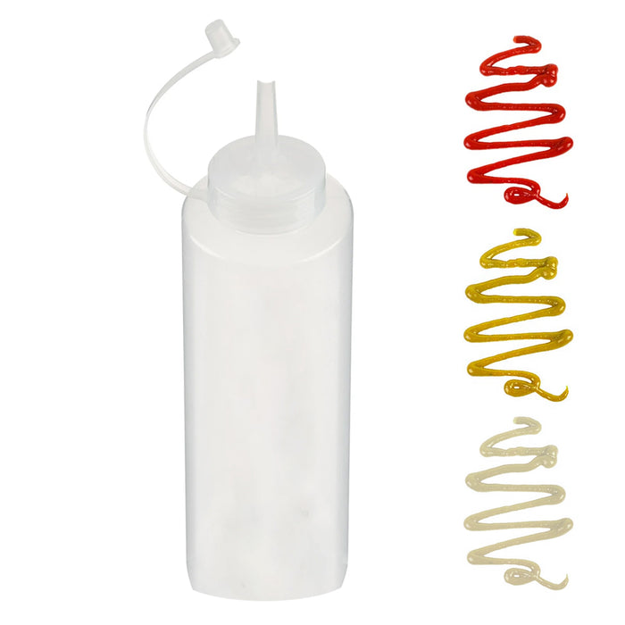 4 Plastic Squeeze Bottle Cap 28oz Squirt Condiments Oils Measurements Wide Mouth