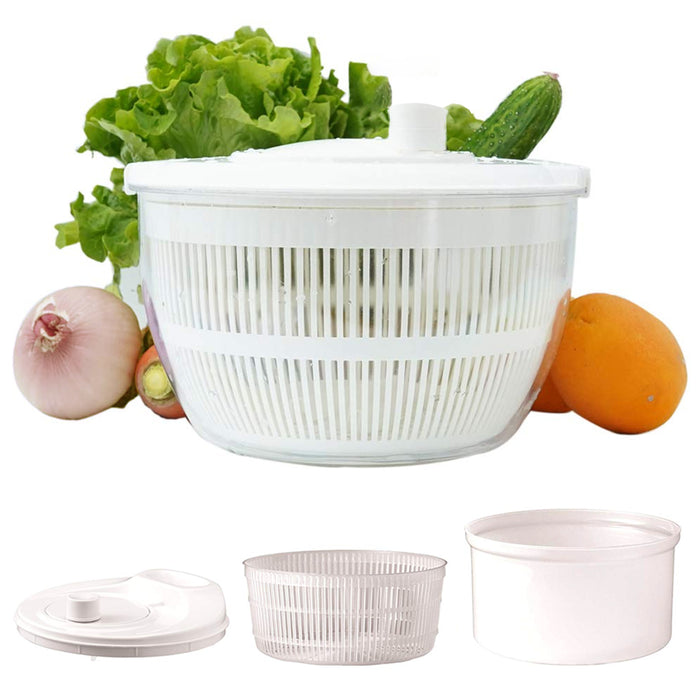 Salad Spinner Lettuce Dryer Vegetable Pouring Spout Serving Draining Bowl Washer
