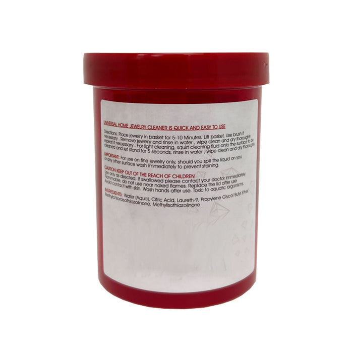 1 Jewelry Cleaner Solution W/ Basket Brush Gold Silver Platinum Diamonds Polish