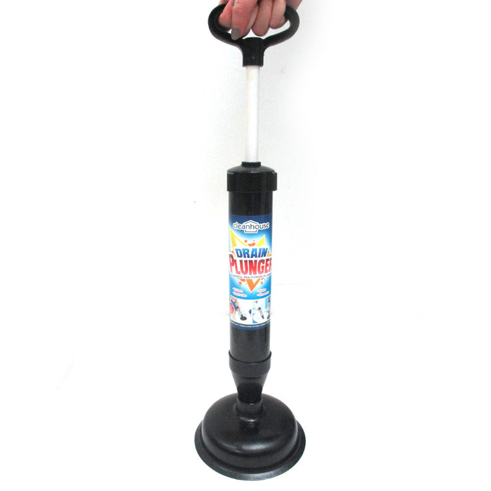 Hand Powered Drain Plunger Buster Powerful Suction Plunger Bath Toilet Air Pump