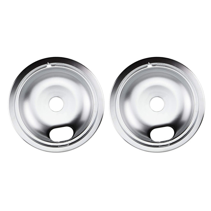 2 Pcs Replacement Chrome Drip Pan 7.5" Bowl Gas Electric Range Burner Heavy Duty