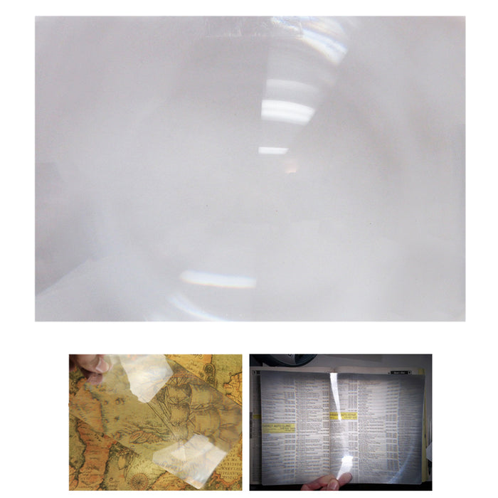 2 PK Full Page Magnifying Sheet Fresnel Lens 3X Magnifier Reading Aid 7" x 9.75"