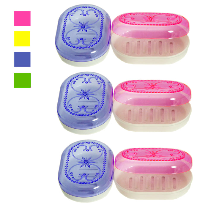 6X Soap Dispenser Dish Case Holder Container Box Travel Bathroom Carry Clean Dry