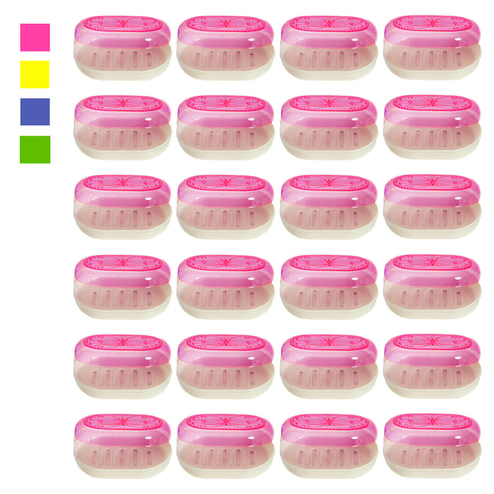 24 Pack Soap Dispenser Dish Case Holder Travel Carry Case Container Box Bathroom