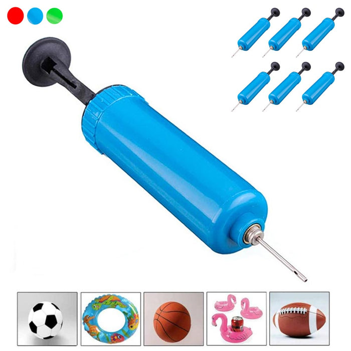 6 Set Ball Pump Hand Air Portable Inflator Needle Football Basketball Soccer