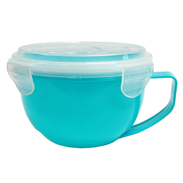 2 Pc 902mL Microwave Soup Bowl Lid Plastic Containers Mug Freezer Food Storage