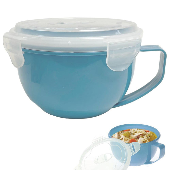 1 Microwave Bowl Vent Lid 30oz Plastic Soup Mug Containers Food Storage Freezer
