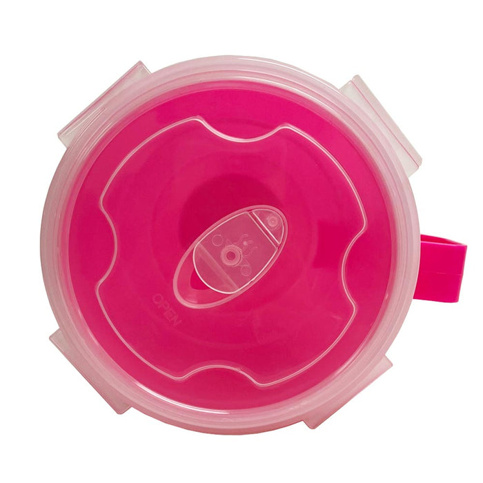 2 Pc Microwaveable Plastic Food Container Bowl Lunch Soup Handle With Lid 902mL