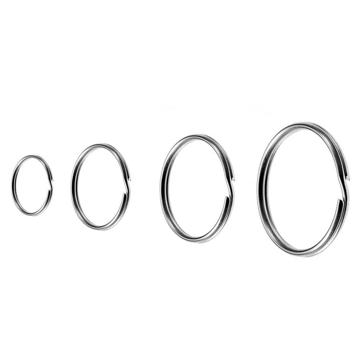 12PCS Keyrings Nickel Plated Key Holder Split Rings 4 Sizes Heavy Duty Accessory