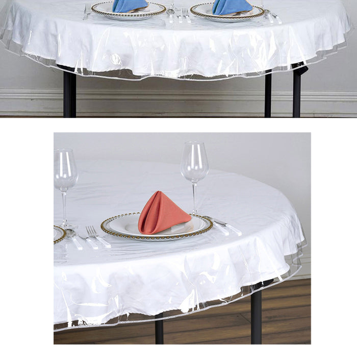 Oval Window Clear Vinyl Tablecloth Protector Heavy Plastic Table Cover 54" x 72"
