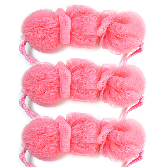 3X Bath Sponges Nylon Mesh Back Scrubbers Exfoliating Body Shower Wash Puffs Spa