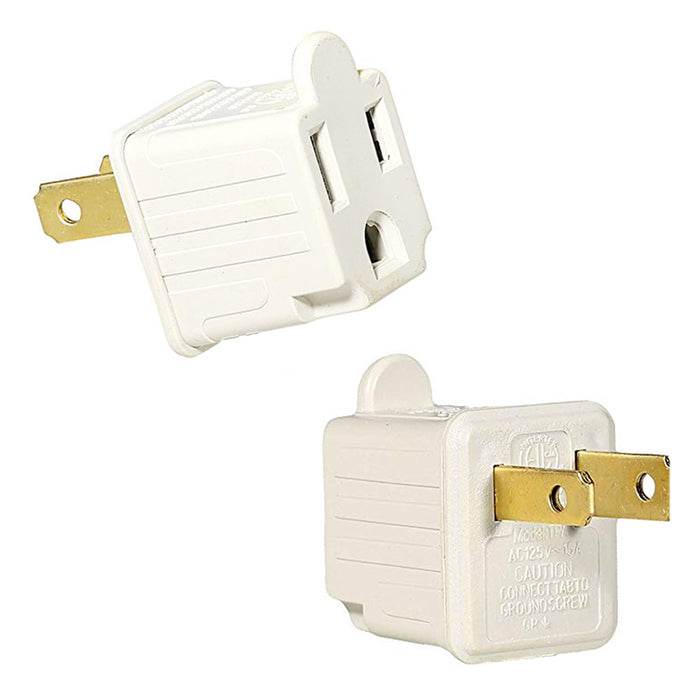 8 Pcs 3 Prong to 2 Prong Outlet Electrical Ground AC Adapter Grounding Converter