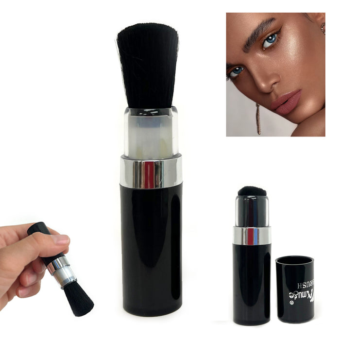 1 Makeup Brush Face Travel Retractable Portable Blush Flawless Foundation Cover