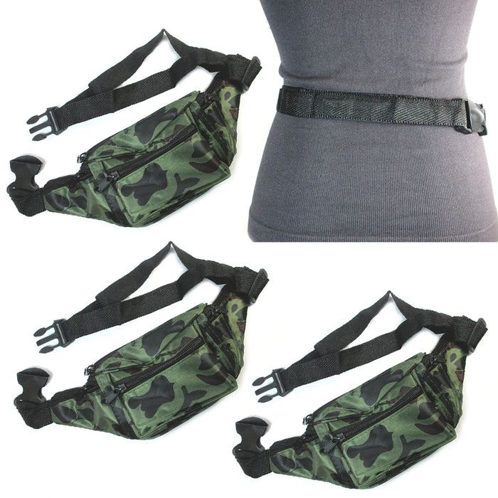 3 CAMOUFLAGE Waist Fanny Pack Belt Bag Pouch Travel Sport Hip Men Women Bum Bag