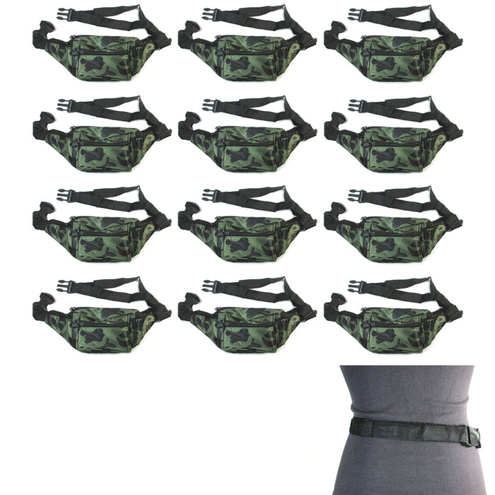 12 Camo Fanny Pack Travel Utility Bag Waist Pouch Belt Adjustable 4 Pocket Sport