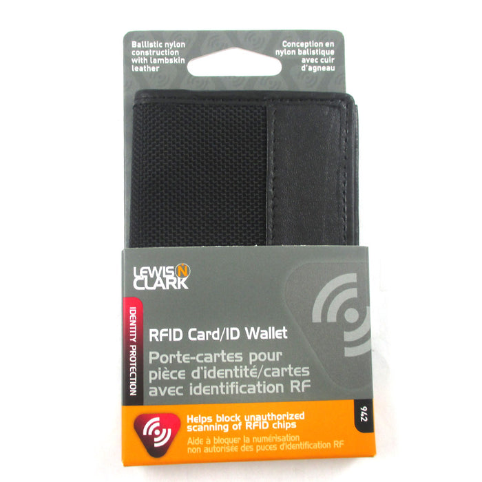 RFID Wallet Mens ID Card Holder  Compact Leather Slim Security Lewis N Clark !