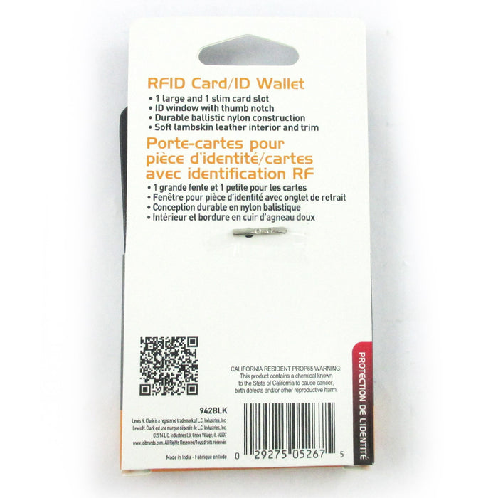 RFID Wallet Mens ID Card Holder  Compact Leather Slim Security Lewis N Clark !