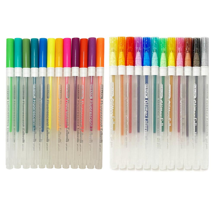 26Pc Activity Coloring Books Set Unicorn Glitter Gel Color Pens Kids Drawing Kit