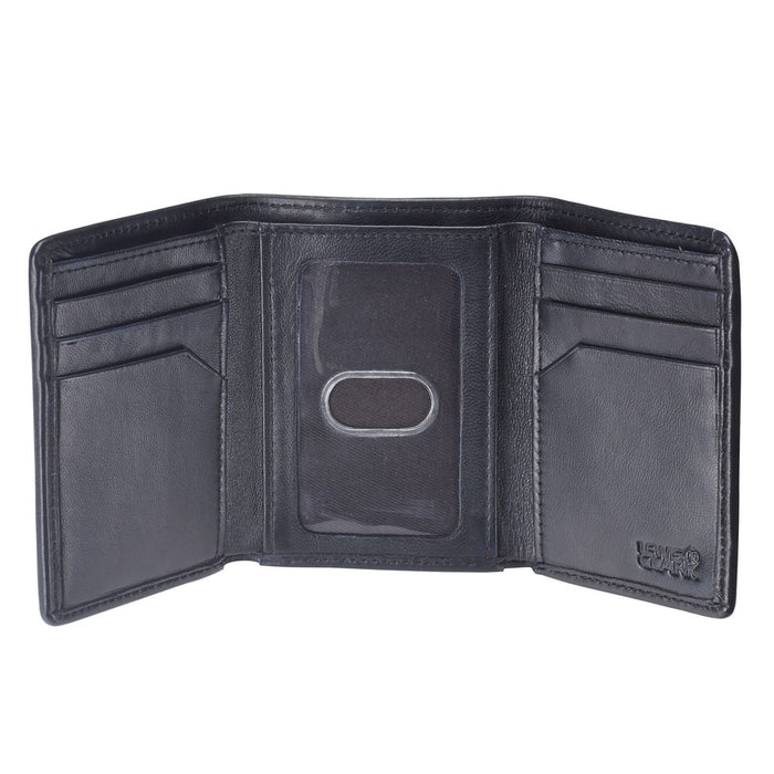 RFID Blocking Wallet Mens Tri-Fold Leather Card Security Safe Lewis N Clark New