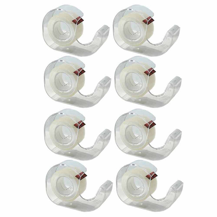 8 Pack Scotch Transparent Tape Rolls Dispenser Cutter Clear Office Home 3/4x2000